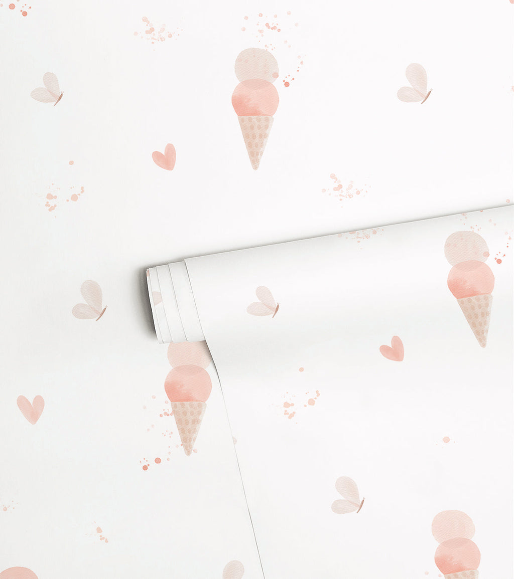 CHERRY CHERIE – Papier peint glaces et papillons, love