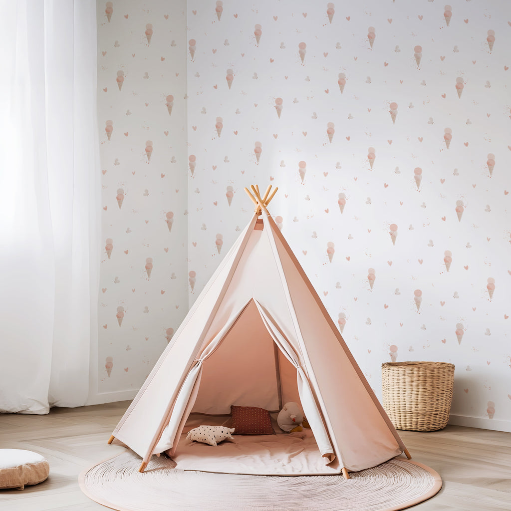 CHERRY CHERIE – Papier peint glaces et papillons, love