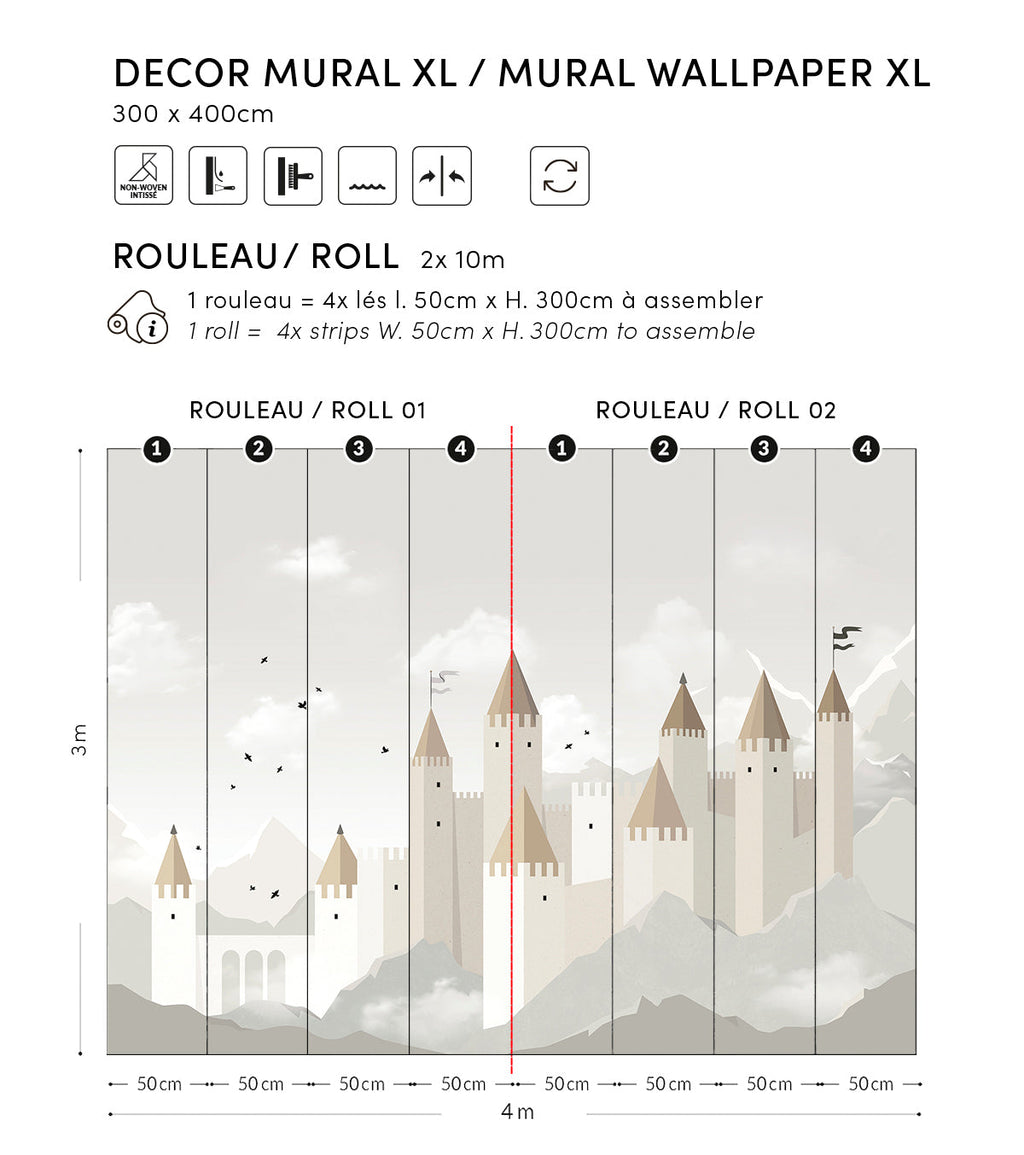 ARUNDEL - Papier peint panoramique château