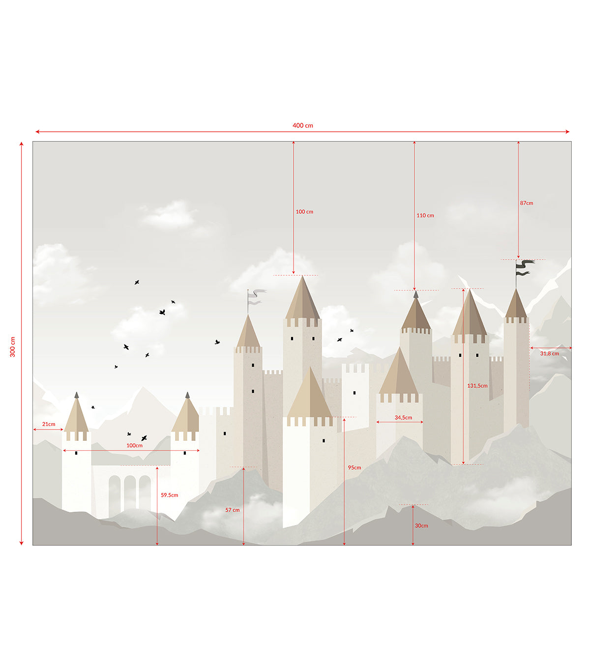 ARUNDEL - Papier peint panoramique château