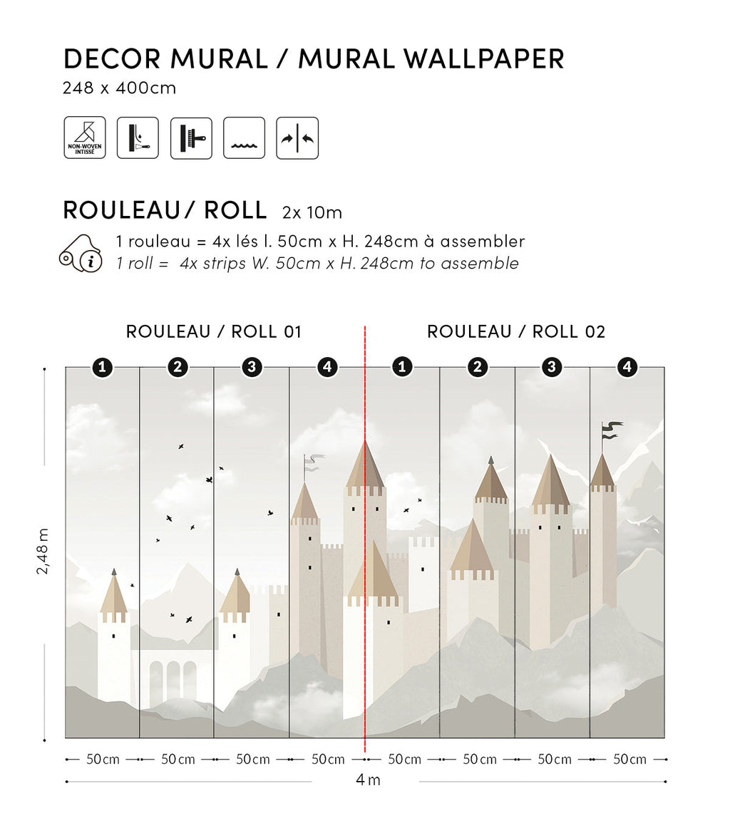 ARUNDEL - Papier peint panoramique château