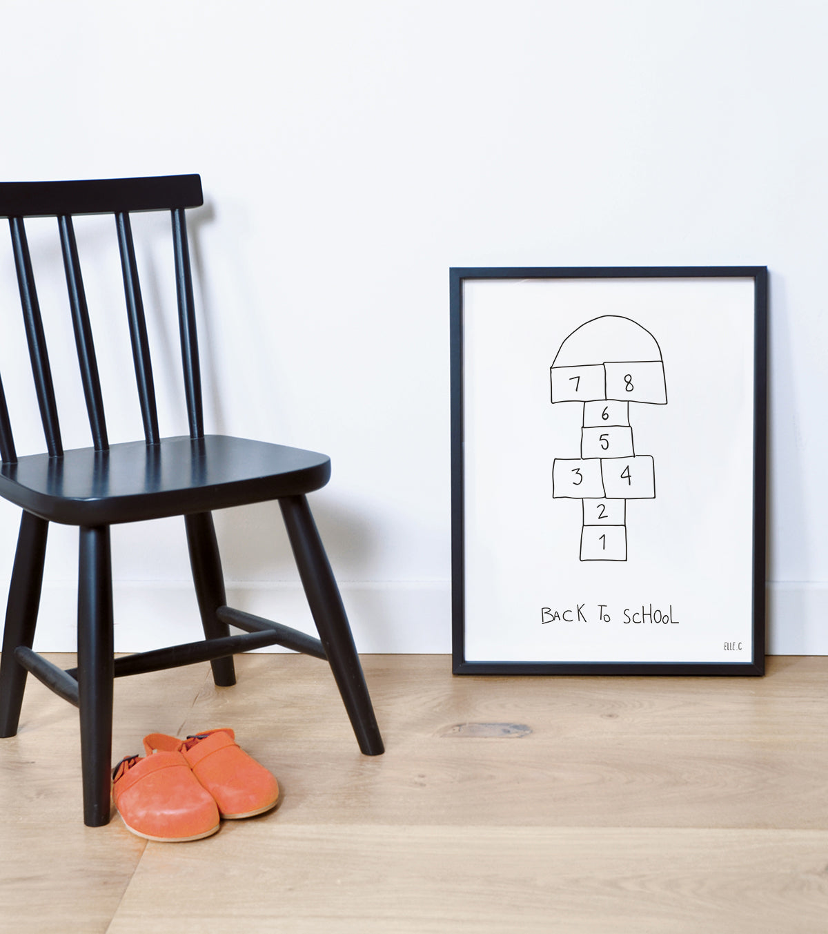 BACK TO SCHOOL - Affiche enfant - Marelle, back to school