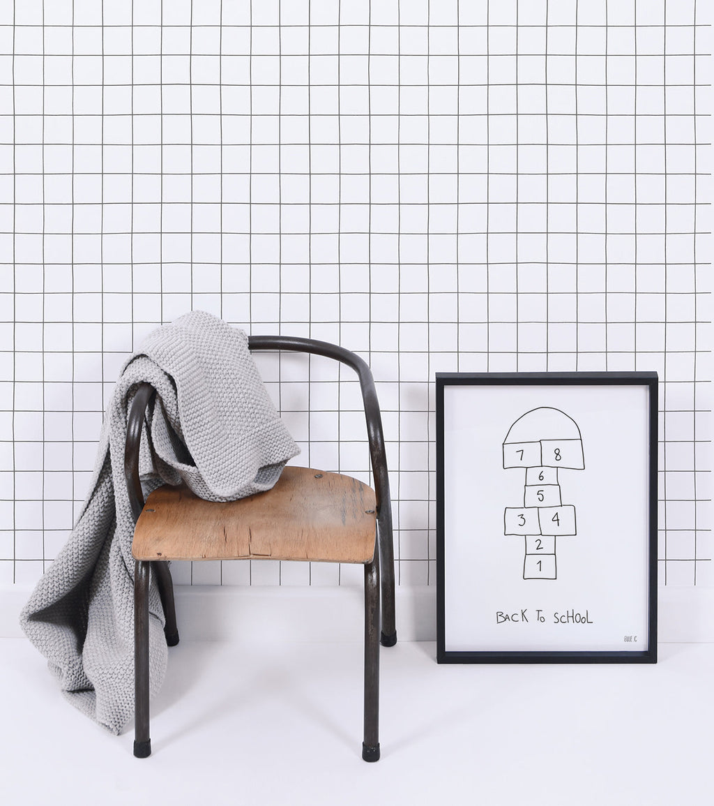 BACK TO SCHOOL - Affiche enfant - Marelle, back to school