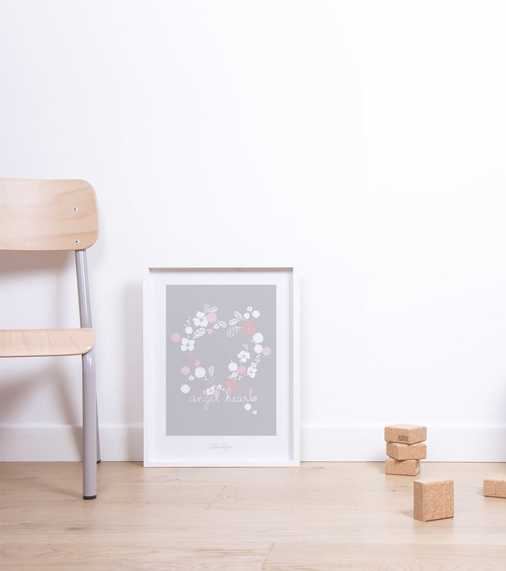 ANGEL - Affiche enfant - Couronne de fleurs