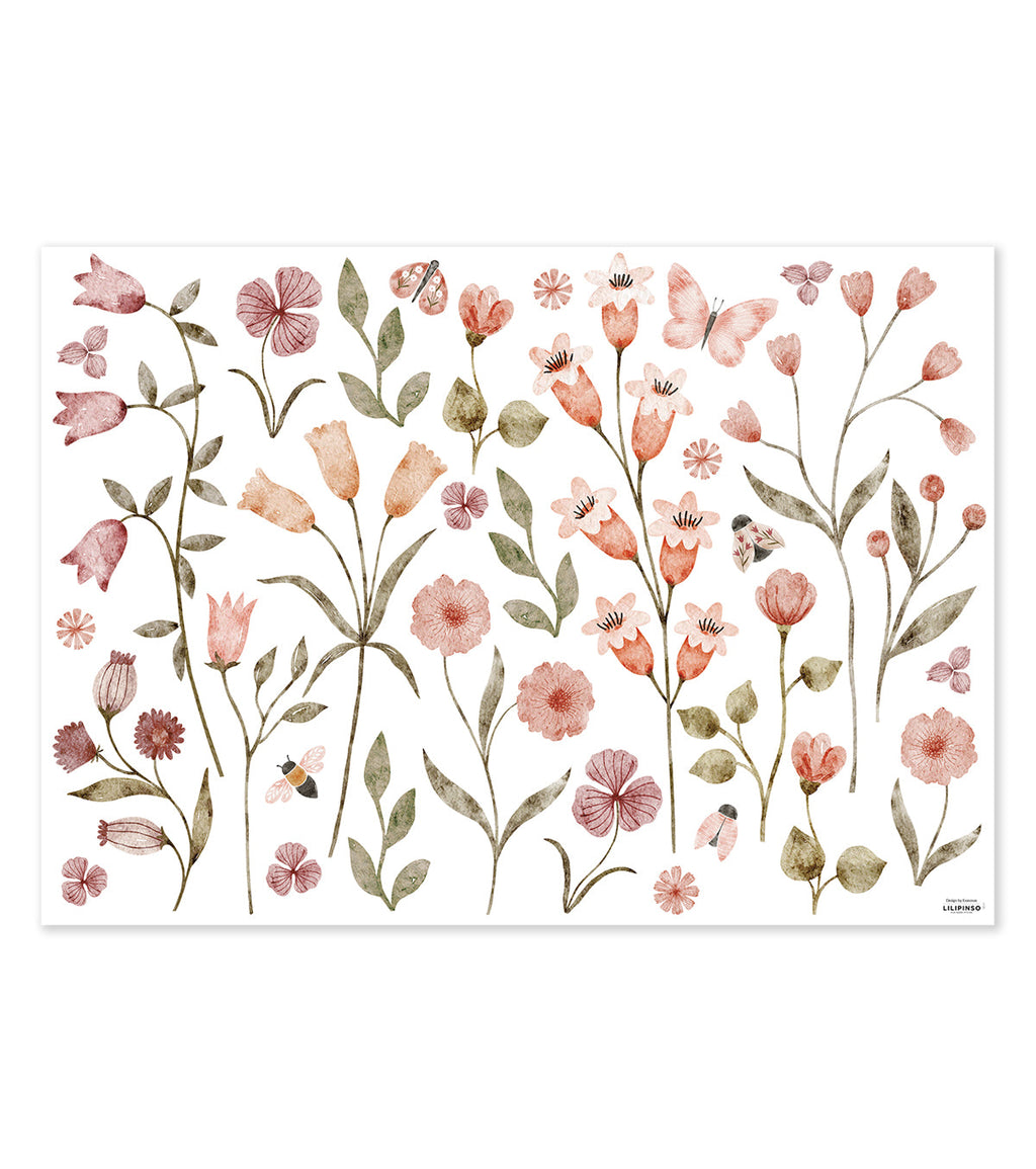 COCCINELLA - Stickers muraux - Champs de fleurs et insectes